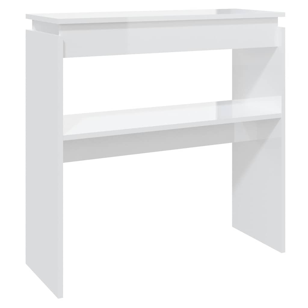 Console Table High Gloss White 80x30x80 cm Engineered Wood